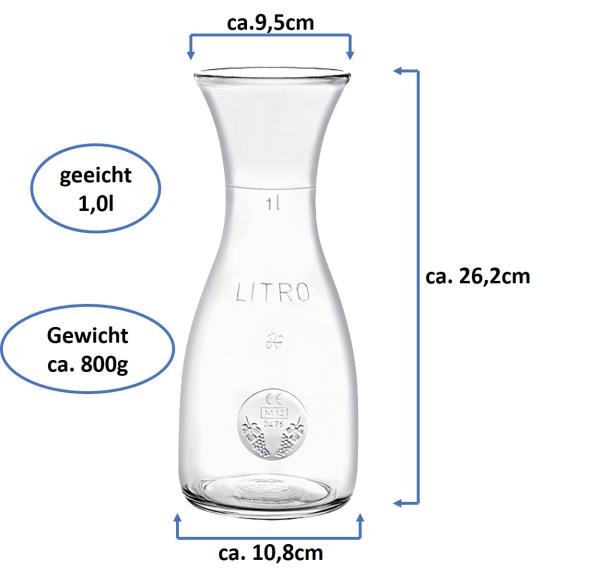 Misura Karaffe 1,0L - 2 Stück - 2. Wahl